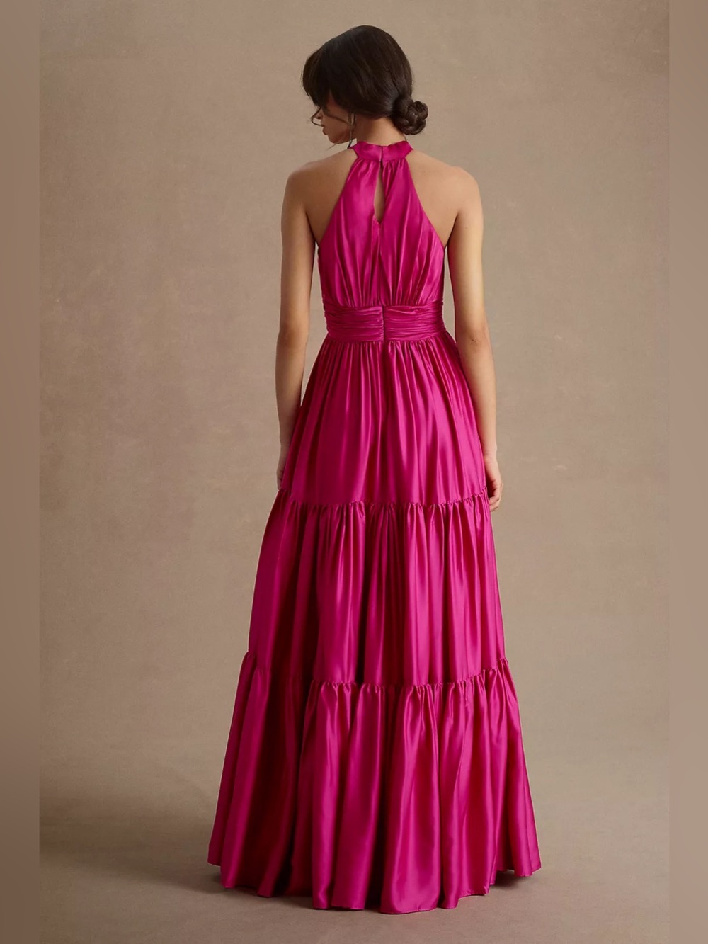 Elegant Fuchsia Halter Maxi Dress - Women - Picture 2 of 14